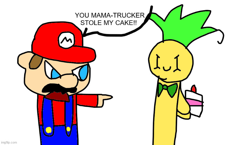 iggy stole mario's cake | made w/ Imgflip meme maker