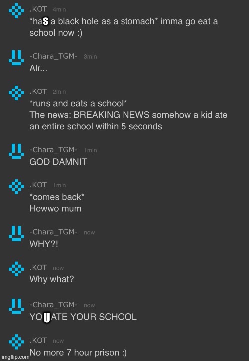 Random chat (and now I’m known as “the Kirby of tomorrow” lol) | made w/ Imgflip meme maker