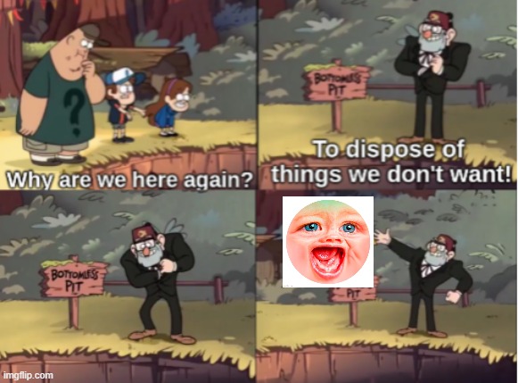 MrDweller is the worst | image tagged in gravity falls bottomless pit,memes,funny,mr dweller,gravity falls,why are you reading this | made w/ Imgflip meme maker