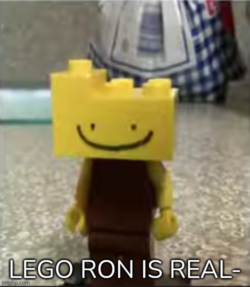 LEGO RON IS REAL- | image tagged in idk,stuff,s o u p,carck | made w/ Imgflip meme maker