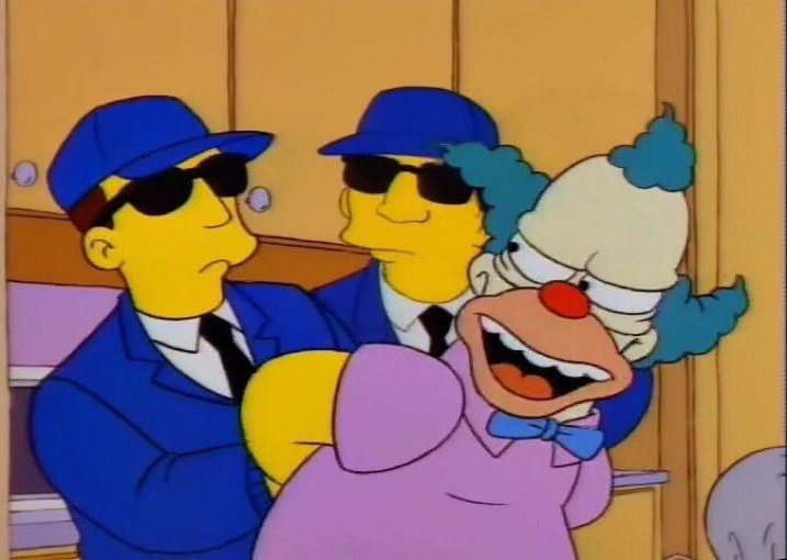 KRUSTY THE CLOWN ARRESTED Blank Meme Template