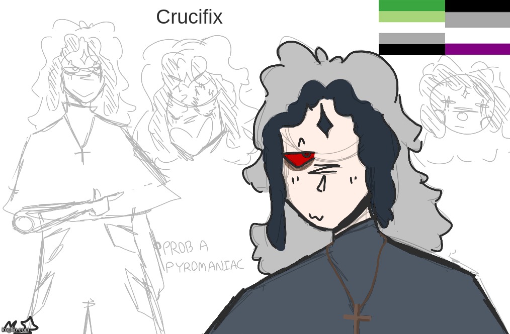 soo i redrew crucifix as a human- OML I LOVE THEM AMSNAMSJAKHDH | made w/ Imgflip meme maker