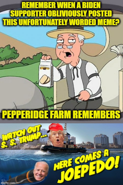 Didn't Age Well | REMEMBER WHEN A BIDEN SUPPORTER OBLIVIOUSLY POSTED THIS UNFORTUNATELY WORDED MEME? PEPPERIDGE FARM REMEMBERS | image tagged in memes,pepperidge farm remembers | made w/ Imgflip meme maker