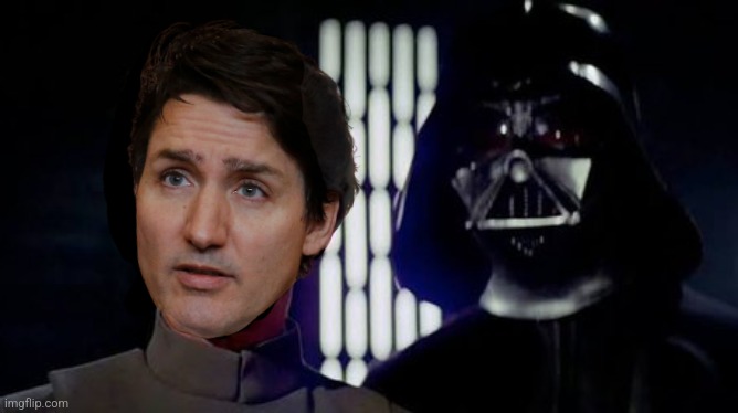 Trudeau and Vader Blank Meme Template