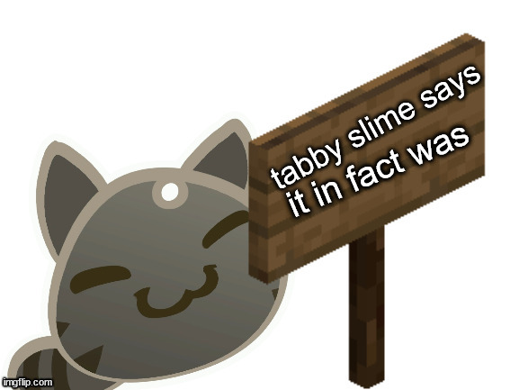 Tabby Slime Says | it in fact was | image tagged in tabby slime says | made w/ Imgflip meme maker