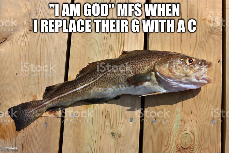 "I AM GOD" MFS WHEN I REPLACE THEIR G WITH A C | made w/ Imgflip meme maker