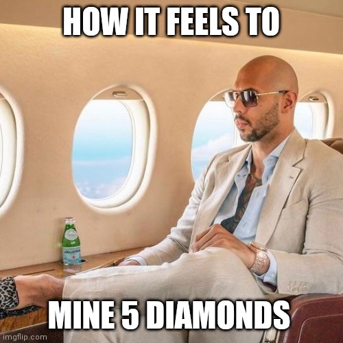 Mafioso | HOW IT FEELS TO; MINE 5 DIAMONDS | image tagged in mafioso,diamonds | made w/ Imgflip meme maker