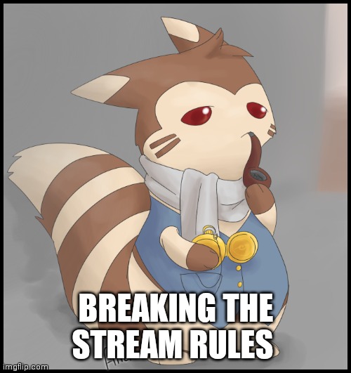 Fancy Furret | BREAKING THE STREAM RULES | image tagged in fancy furret | made w/ Imgflip meme maker