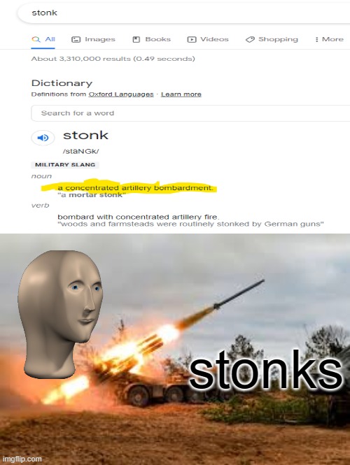 stonk definition | stonks | image tagged in missile artillery | made w/ Imgflip meme maker
