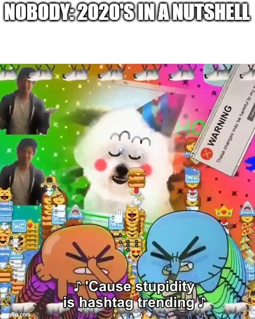NOBODY: 2020'S IN A NUTSHELL | image tagged in the amazing world of gumball | made w/ Imgflip meme maker