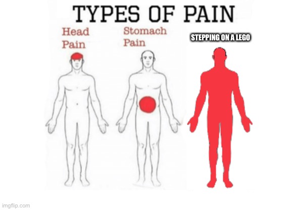 Types of Pain | STEPPING ON A LEGO | image tagged in types of pain | made w/ Imgflip meme maker
