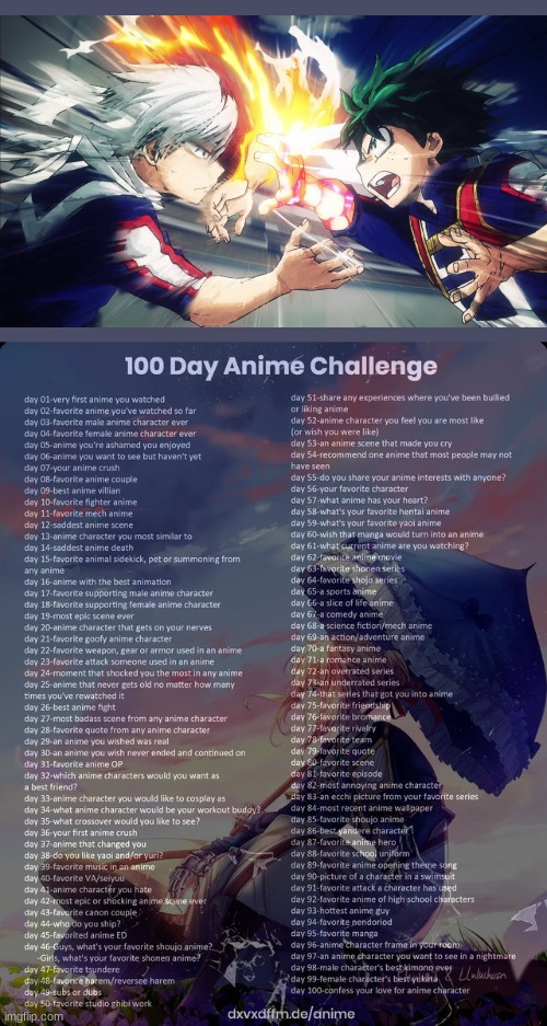 Day 19 | image tagged in 100 day anime challenge,mha,deku,vs,todoroki | made w/ Imgflip meme maker