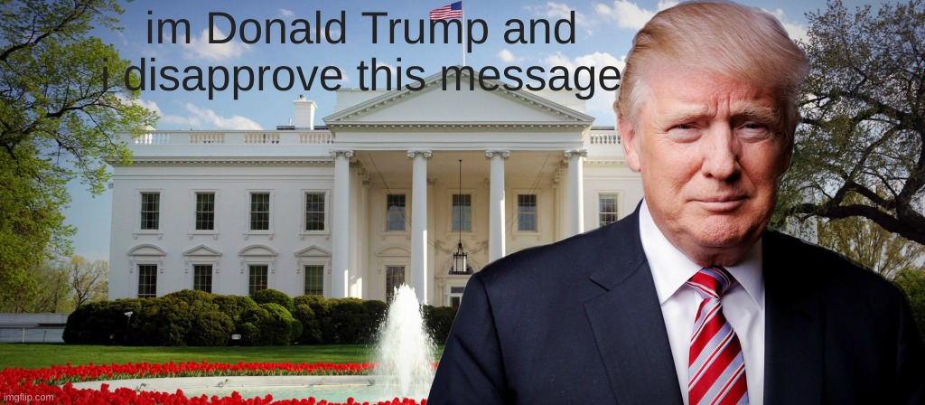 Trump's In The White House | im Donald Trump and i disapprove this message | image tagged in trump's in the white house | made w/ Imgflip meme maker