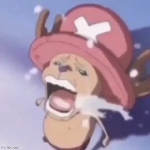 Chopper crying | image tagged in chopper | made w/ Imgflip meme maker