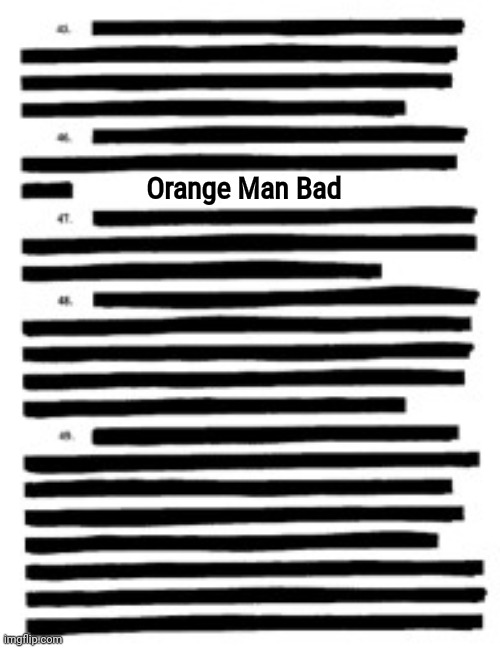 Redacted | Orange Man Bad | image tagged in redacted | made w/ Imgflip meme maker