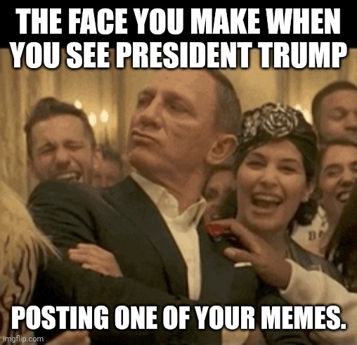 I shit you not, he posted the Hunter Biden, Barron Trump one on gab. | THE FACE YOU MAKE WHEN YOU SEE PRESIDENT TRUMP; POSTING ONE OF YOUR MEMES. | image tagged in 007 daniel craig nodding smugly | made w/ Imgflip meme maker