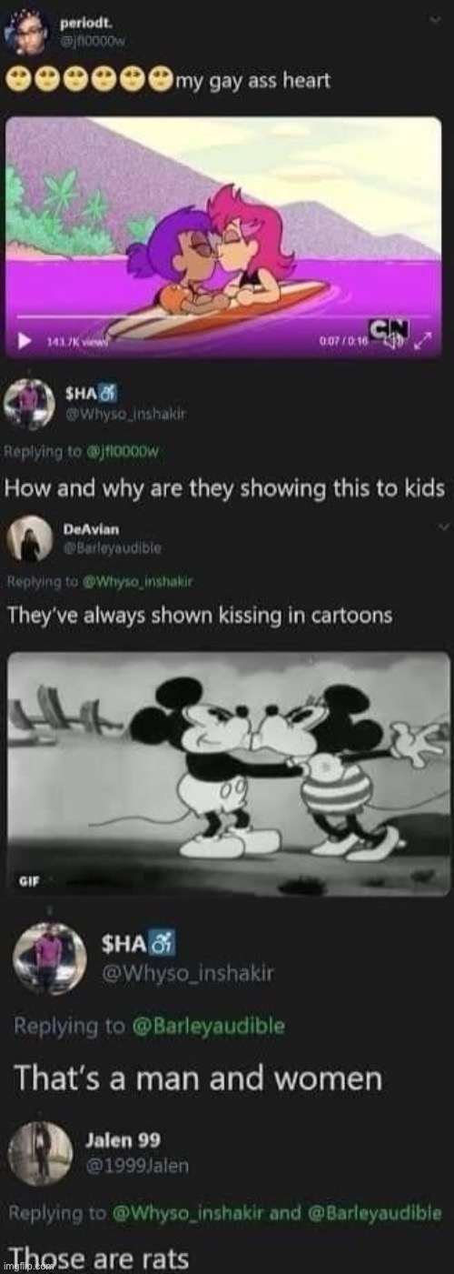 "those are rats" ded | image tagged in gay kissing vs disney | made w/ Imgflip meme maker