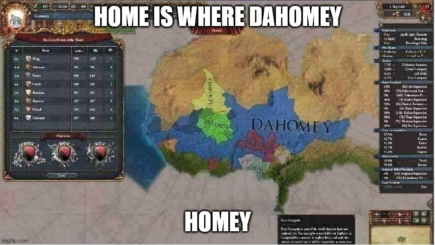 HOME IS WHERE DAHOMEY; HOMEY | made w/ Imgflip meme maker