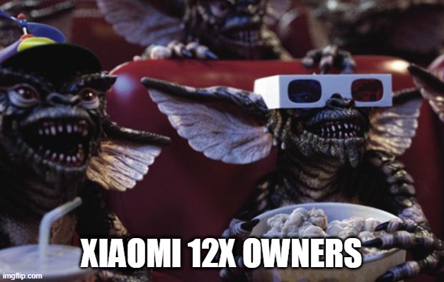 Gremlins Popcorn | XIAOMI 12X OWNERS | image tagged in xiaomi,12x,popcorn,gremlins | made w/ Imgflip meme maker