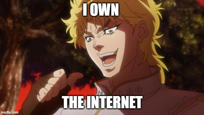 But it was me Dio | I OWN; THE INTERNET | image tagged in but it was me dio | made w/ Imgflip meme maker