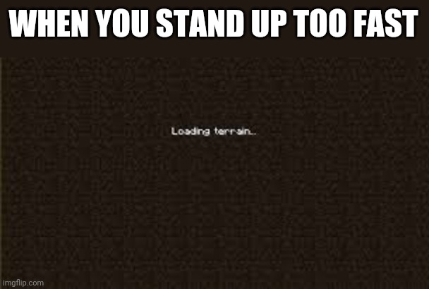Loading Terrain |  WHEN YOU STAND UP TOO FAST | image tagged in loading terrain | made w/ Imgflip meme maker