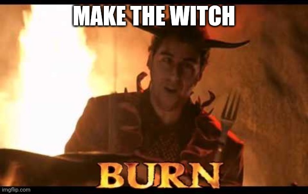 Burn | MAKE THE WITCH | image tagged in burn | made w/ Imgflip meme maker