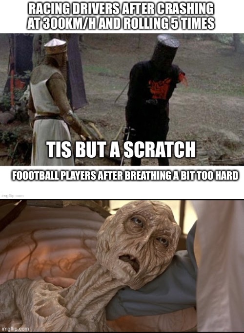 FOOOTBALL PLAYERS AFTER BREATHING A BIT TOO HARD | image tagged in alien dying,death,memes,funny,gifs | made w/ Imgflip meme maker