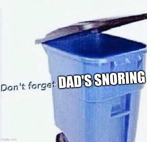 dont forget | DAD'S SNORING | image tagged in dont forget | made w/ Imgflip meme maker