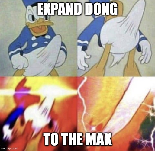 Donald Duck erection | EXPAND DONG; TO THE MAX | image tagged in donald duck erection | made w/ Imgflip meme maker