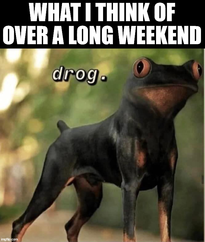 WHAT I THINK OF OVER A LONG WEEKEND | image tagged in cursed image | made w/ Imgflip meme maker