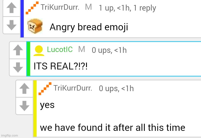 The angry bread emoji exists | made w/ Imgflip meme maker