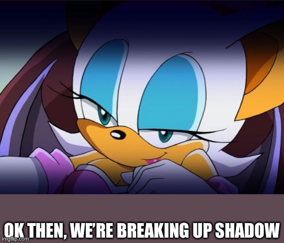 Rouge the Bat Sonic Meme | OK THEN, WE’RE BREAKING UP SHADOW | image tagged in rouge the bat sonic meme | made w/ Imgflip meme maker