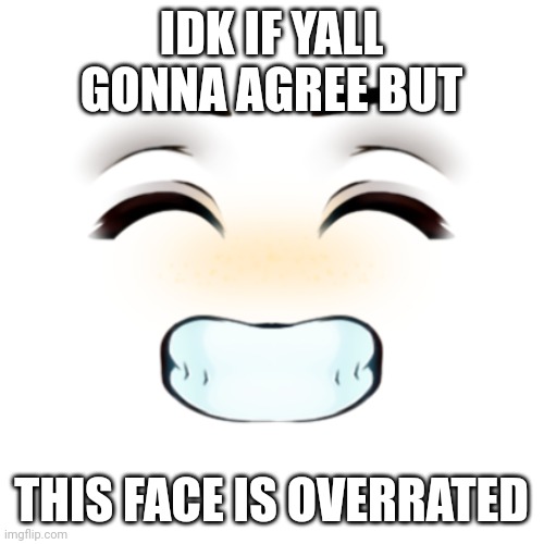 its too overrated and so ugly | IDK IF YALL GONNA AGREE BUT; THIS FACE IS OVERRATED | made w/ Imgflip meme maker