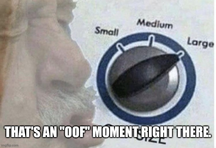 Oof size large | THAT'S AN "OOF" MOMENT RIGHT THERE. | image tagged in oof size large | made w/ Imgflip meme maker