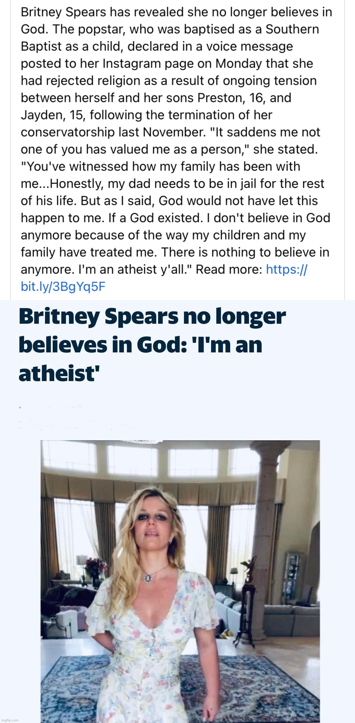 Pretty lame and self-regarding reason to become an atheist IMO but who’s counting | image tagged in britney spears atheist | made w/ Imgflip meme maker