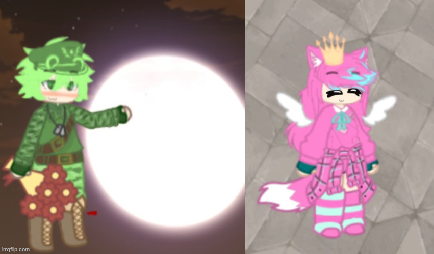 my oc kitty and flippy! made by -.Cinderace.- | made w/ Imgflip meme maker