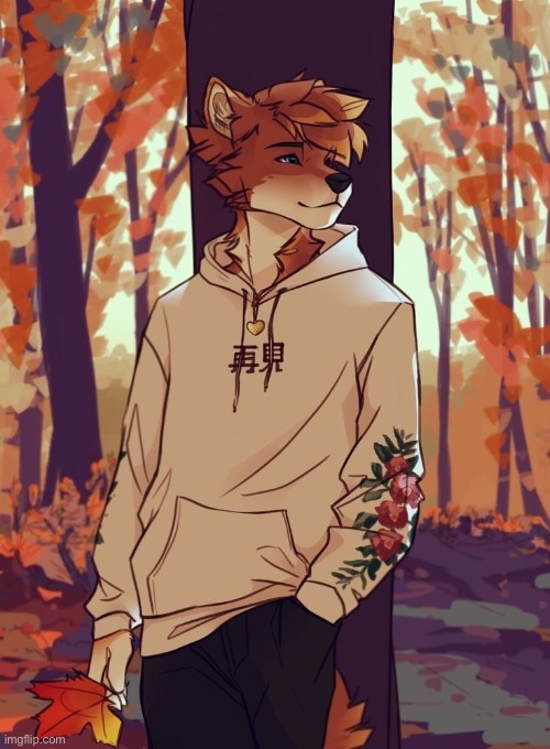 Since it’s fall time I felt like we needed a little art to lighten the mood (Art by perdory I believe) | image tagged in autumn art | made w/ Imgflip meme maker