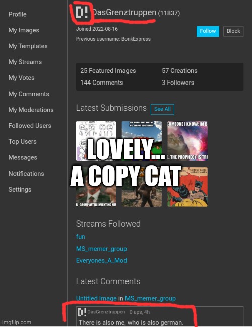 LOVELY... A COPY CAT | made w/ Imgflip meme maker