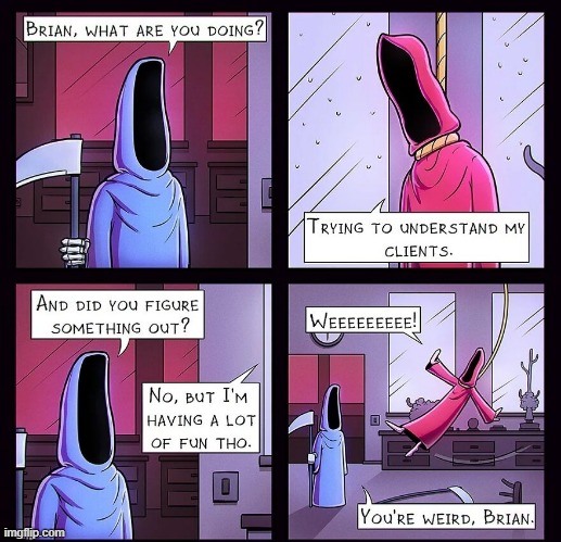 Fun to Death | image tagged in comics | made w/ Imgflip meme maker