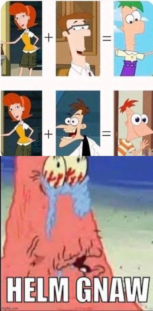HELM GNAW | image tagged in helm gnaw,phineas and ferb,doofenshmirtz | made w/ Imgflip meme maker