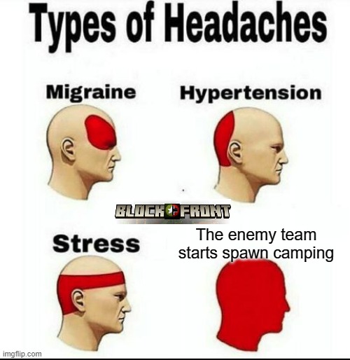 Types of Headaches meme | The enemy team starts spawn camping | image tagged in types of headaches meme | made w/ Imgflip meme maker