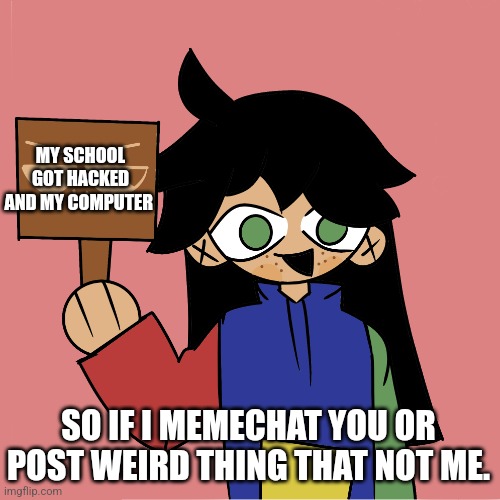 I hope everyone is safe at this point | MY SCHOOL GOT HACKED AND MY COMPUTER; SO IF I MEMECHAT YOU OR POST WEIRD THING THAT NOT ME. | image tagged in template | made w/ Imgflip meme maker