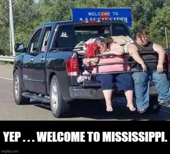 This is the reason why Mississippi can't have nice things ... | YEP . . . WELCOME TO MISSISSIPPI. | image tagged in rednecks,fat,mississippi,what in the corndog hell is happening here,stupid people,i threw up in my mouth a little | made w/ Imgflip meme maker