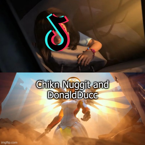 chikin nuggit and donaldducc are the only good tiktokers ive seen so far | Chikn Nuggit and
DonaldDucc | image tagged in memes,funny,overwatch mercy meme,tiktok,chikn nuggit,donaldducc | made w/ Imgflip meme maker