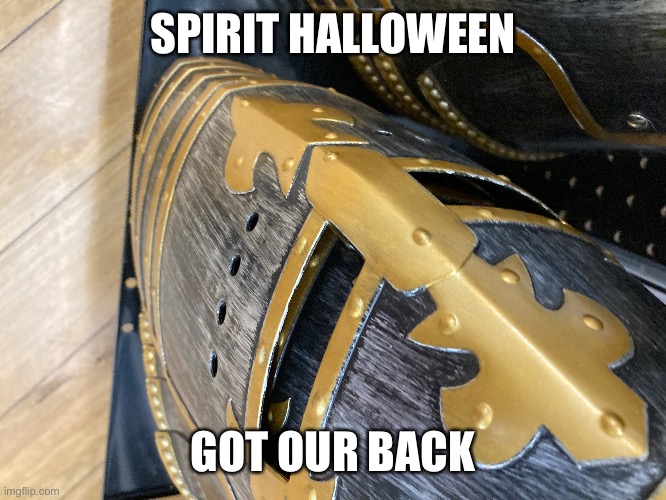 Meant to be in crusader stream | SPIRIT HALLOWEEN; GOT OUR BACK | made w/ Imgflip meme maker