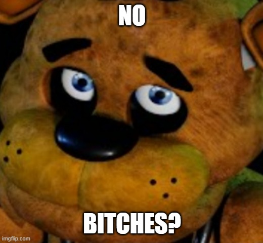 No bitches freddy | NO BITCHES? | image tagged in no bitches freddy | made w/ Imgflip meme maker