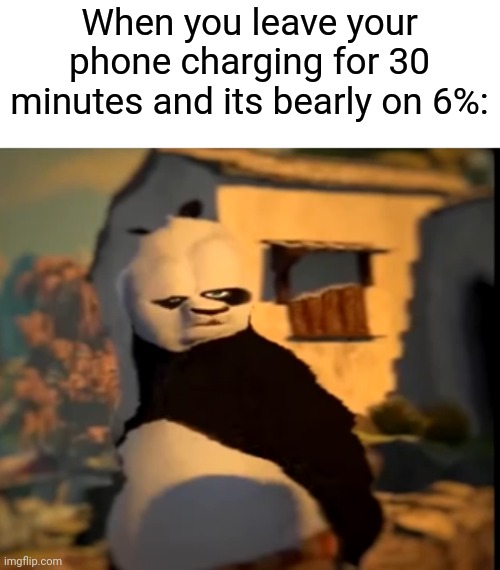 Bruh | When you leave your phone charging for 30 minutes and its bearly on 6%: | image tagged in po wut | made w/ Imgflip meme maker
