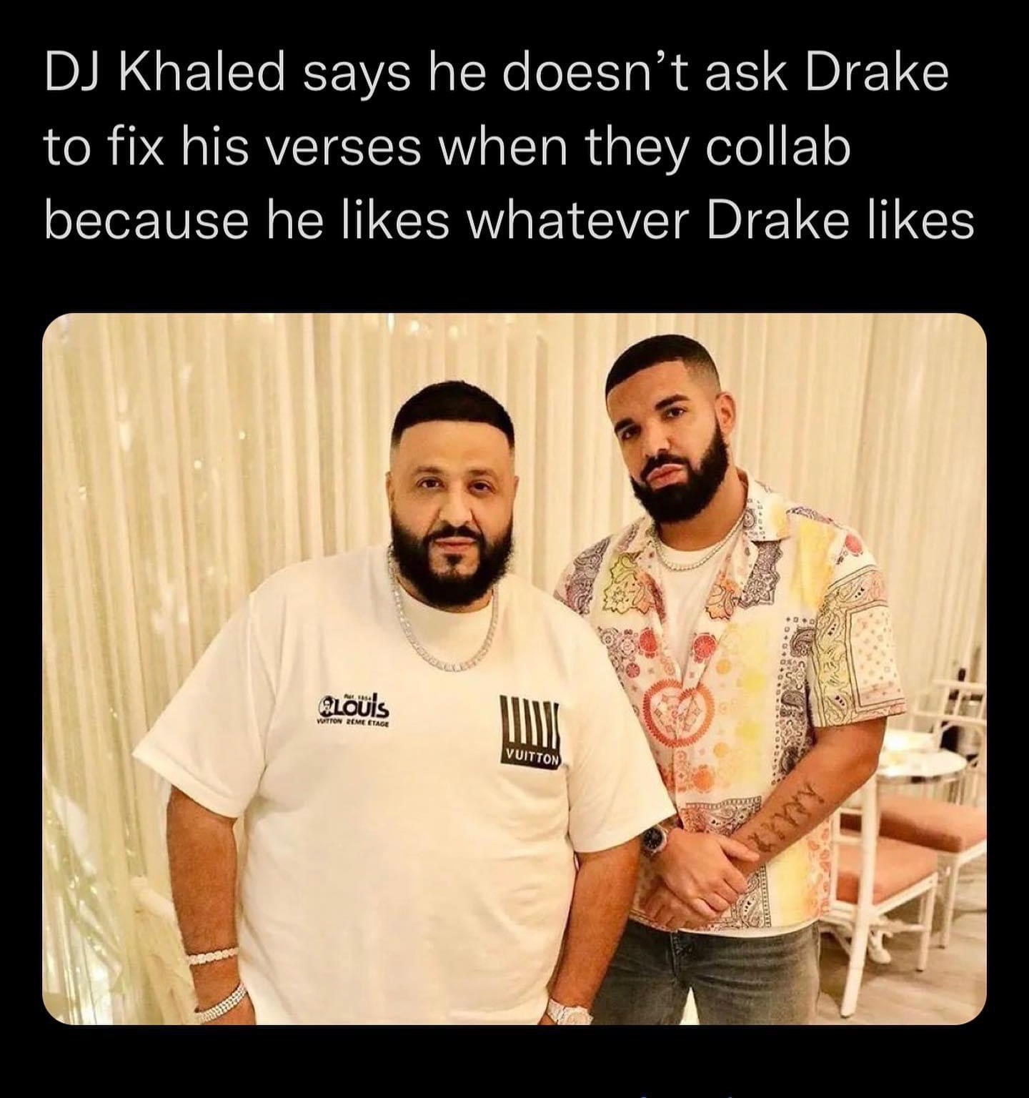 High Quality DJ Khaled and Drake verses Blank Meme Template