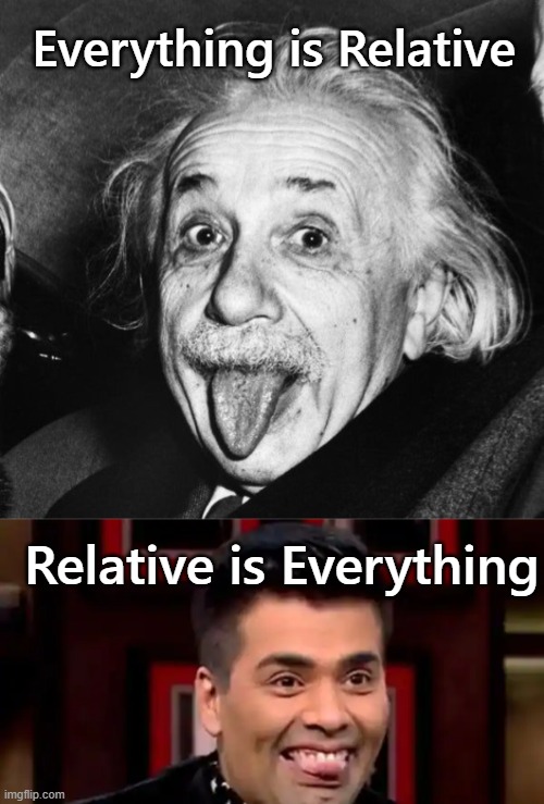 wisdom of 2 geniuses | Everything is Relative; Relative is Everything | image tagged in funny,funny memes,funny meme,lol so funny,lol,lolz | made w/ Imgflip meme maker