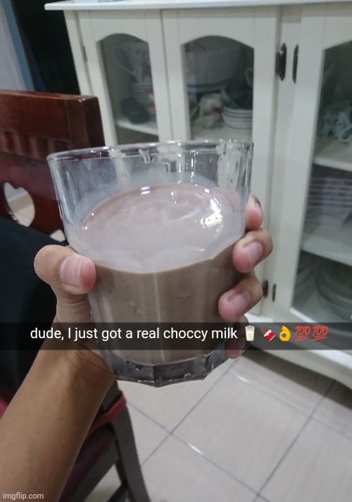 real | dude, I just got a real choccy milk 🥛🍫👌💯💯 | made w/ Imgflip meme maker